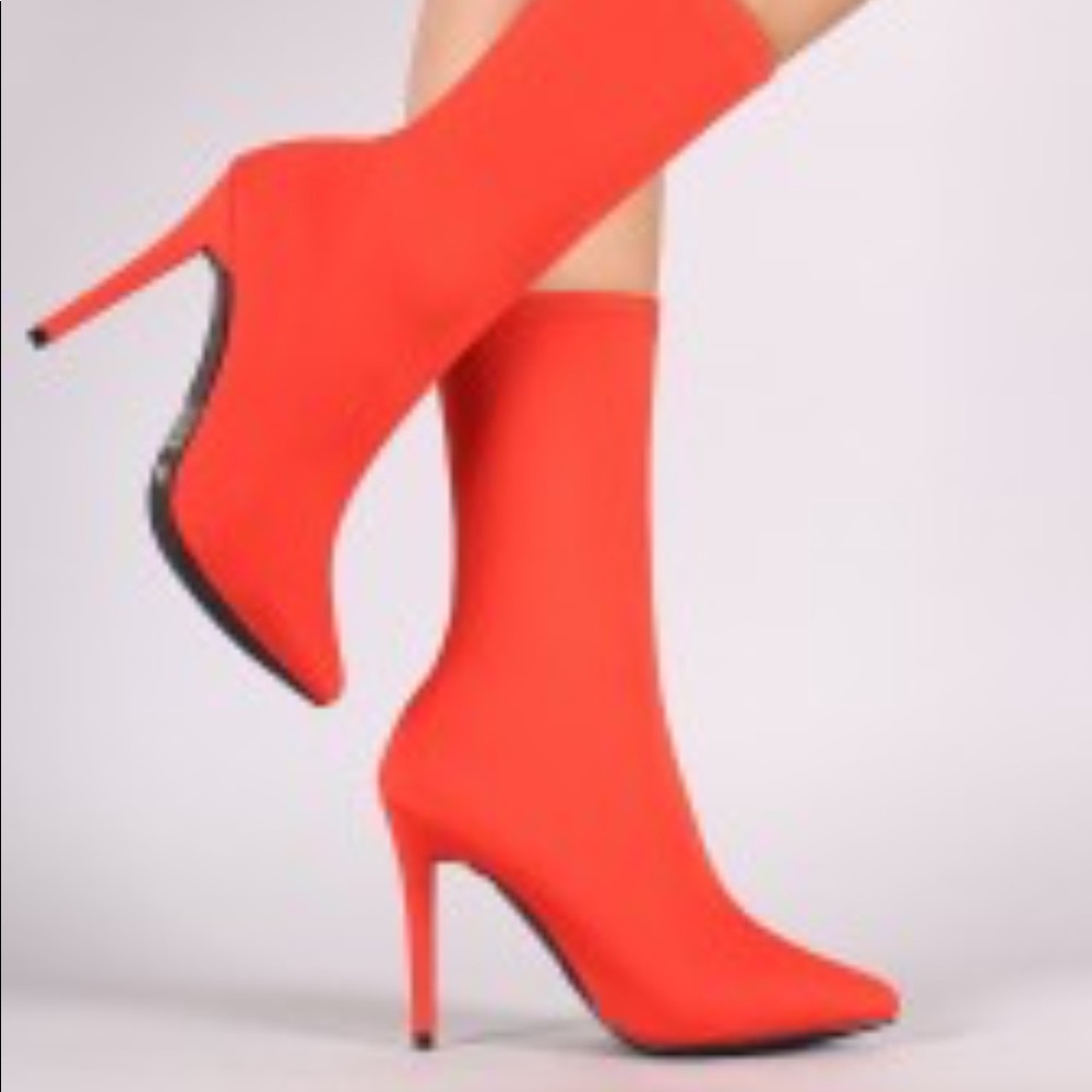 Orange sock booties
